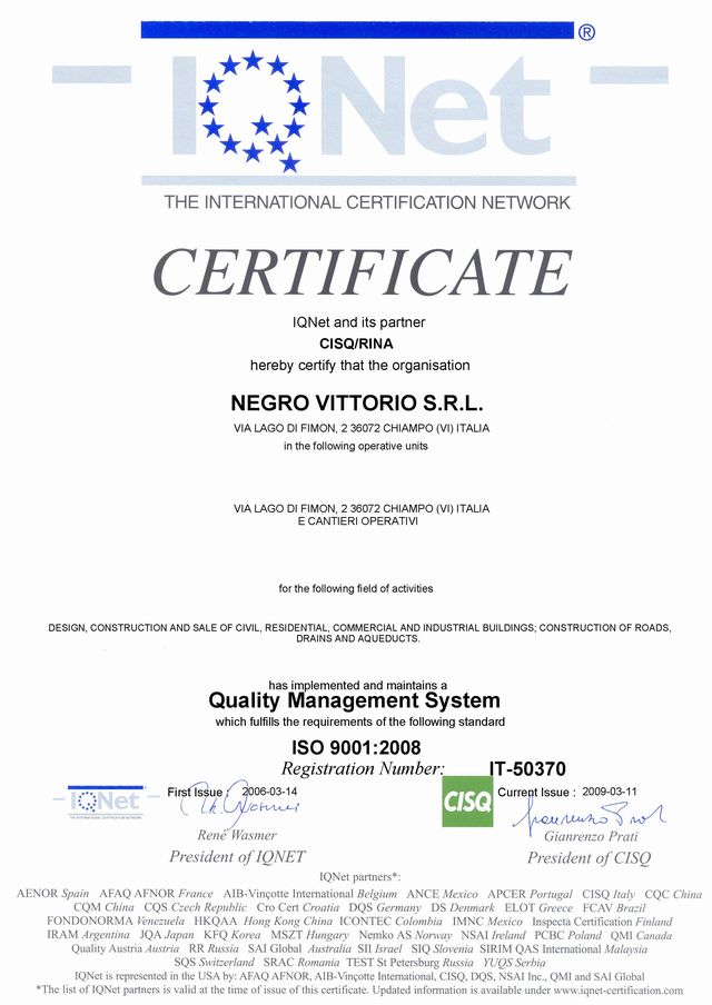 Certificato IQNET