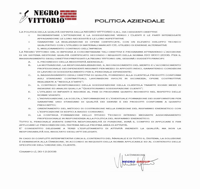 Politica Aziendale 2010